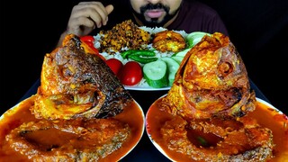 2 ROHU FISH HEAD, ROHU FISH CURRY, FISH FRY, FISH EGG FRY, RICE, SALAD MUKBANG EATING| #LiveToEATT