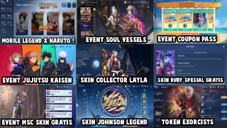 EVENT MSC 2024 SKIN GRATIS, JUJUTSU KAISEN, MLBB X NARUTO, SKIN SPESIAL GRATIS - BOCORAN 13 EVENT !!