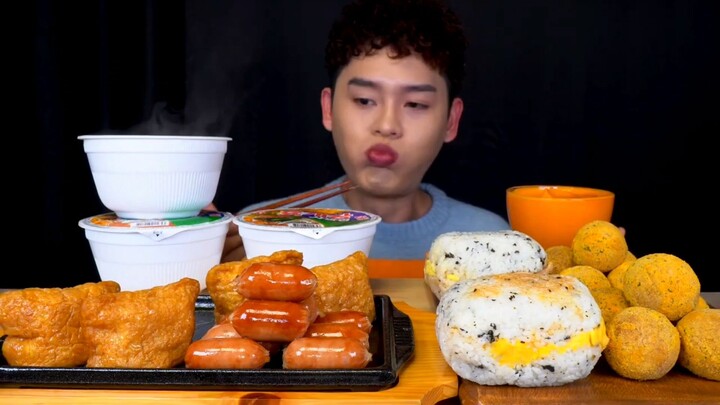 Mukbang with Bonggil🍙🥪🍜