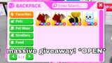 Mega Leg Giveaway *OPEN* + Buying The New pet! (ROBLOX) Adopt me!