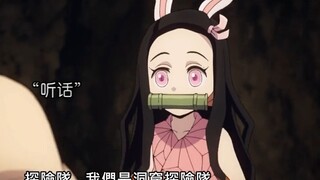 Nezuko in front of teammates vs. Nezuko in front of a ghost