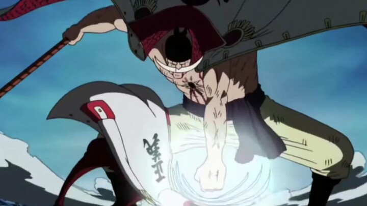 Full health vs. Roger, half health vs. Red-Haired Shanks, low health vs. Akainu, barely alive vs. Do