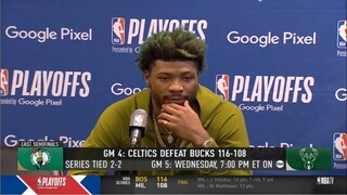 Marcus Smart on Al Horford's feelings after Giannis dunk: "Dirty! Giannis kicked me in the face!"