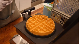 Bánh waffle béo kem đánh bông #amthuc #monngon