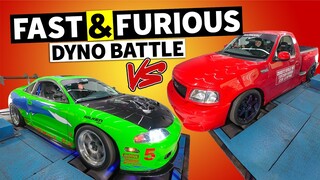 FAST & FURIOUS DYNO WAR! Hoonigan’s 2JZ powered Ford F150 vs @throtl's Eclipse GSX