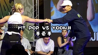 Yoonji vs MT POP, dance hand in hand after the battle, Waacking vs Popping