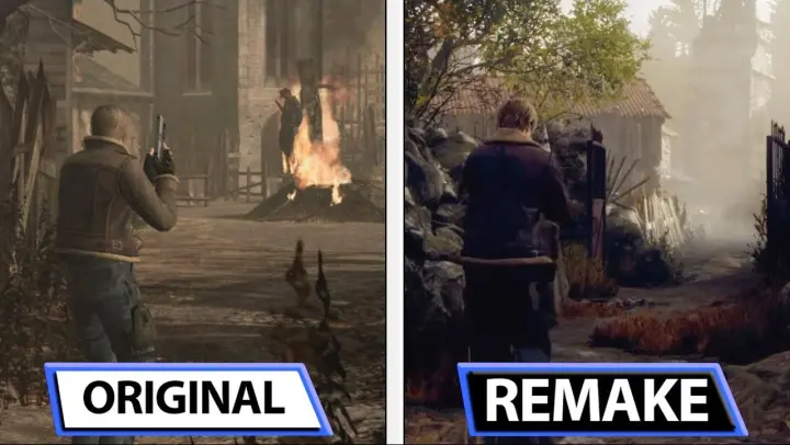 "Resident Evil 4" Remake vs Original | A detailed comparison of the quality and details of the pilot