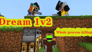 [Game]Fighting with two opponents singly by Dream in Minecraft