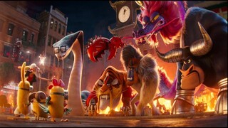 Minions The Rise of Gru Final Battle - Knuckles fights the Vicious 6 with the Minions to save Gru HD