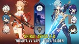 C0 Yoimiya VV Vape and C0 Eula Raiden - Genshin Impact Abyss 2.8 - Floor 12 9 Stars