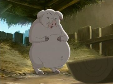 North Korean animation: a fat pig that eats but does not work