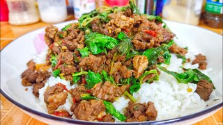 ผัดกะเพราเนื้อบ้านๆ ทำง่ายๆ สไตล์ | ครัวบ้านๆ Channel