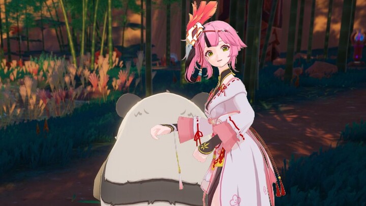 When Lan secretly touched the panda's butt and was discovered by Master Huang