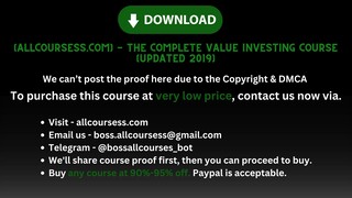 [Allcoursess.com] - The Complete Value Investing Course (Updated 2019)