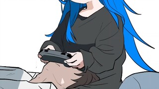 The good brother turned into a beautiful girl and lay on her lap