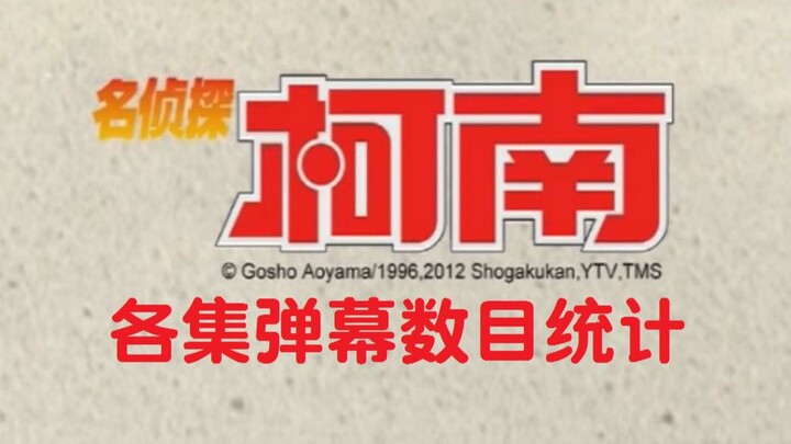 【统计】柯南上线B站五天内各集弹幕数目分布