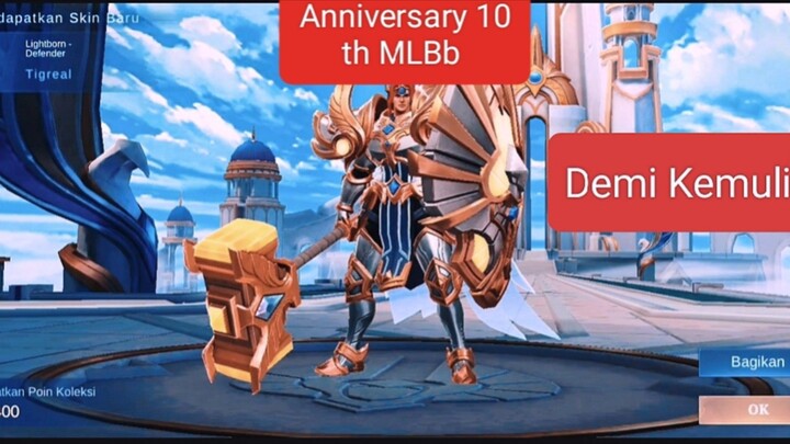 Hadiah Skin Epic part 2 : 10th Anniversary Mobile Legend Indonesia