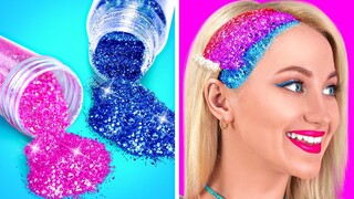 MẸO LÀM ĐẸP ĐỈNH CAO CHO CÔ NÀNG NỔI TIẾNG || Mẹo Thú Vị Cho Con Gái Và Mẹo DIY Từ 123 GO! GOLD