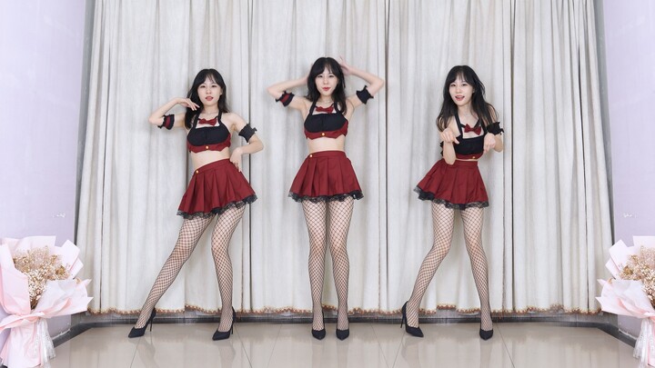 AOA: Catwalk Charm — Red Dress, Fishnet, Heels in Vertical Format