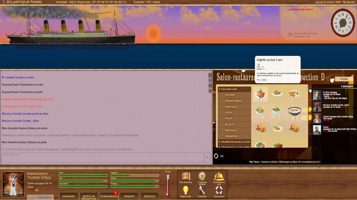 Titanic Voyage RPG 2026 ( Episode 09 ) - Le Dîner de 1er Classe Sur Le RMS Titanic