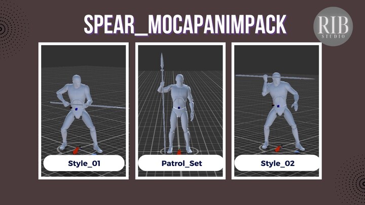 Spear_MocapAnimPack 长矛动作捕捉动画包 - Unity