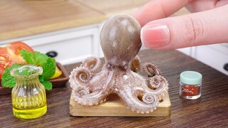 So SPICY Miniature Korean Fried Octopus Recipe | How to make Tiny Korean Food | Miniaure Cooking