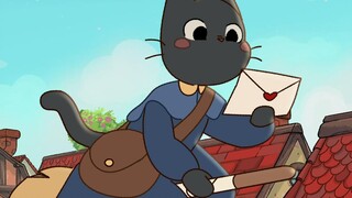 【Animated short film】Cute black cat postman