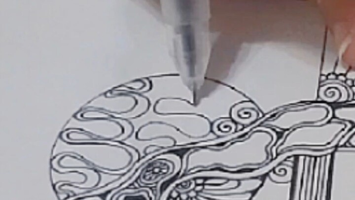 Zentangle -  Wave pattern 浪图禅绕图#zentangle #learntodraw #creativehealing #禅绕画 #疗愈绘画 #初学缠绕图