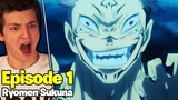 MY FIRST REACTION TO JUJUTSU KAISEN!! | JJK Episode 1 (Ryomen Sukuna)