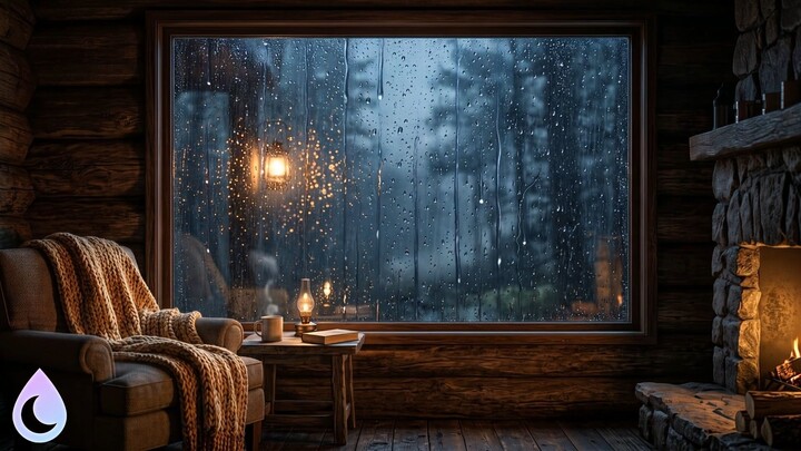 Heavy Rain on a Cozy Cabin Window | Deep Sleep Rain Sounds, No Music