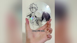 ai mún vẽ tranh kính mà không có tấm kính thì có thể xài đĩa CD như z nèee mha vẽ DIY todoroki bakugou tutorials