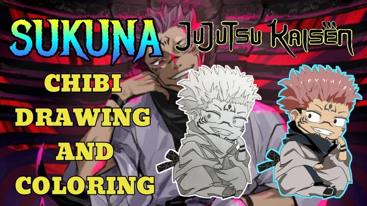 Sukuna🔥 | Chibi Drawing & Coloring | Jujutsu Kaisen