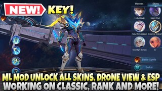 ML MOD UNLOCK ALL SKINS, DRONE VIEW & ESP | LATEST KEY IN DESCRIPTION