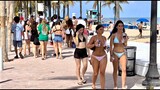 Fort Lauderdale Beach 4K - Spring Break 2024 - Miami 4K - Florida Walking Tour - 4K  HDR Travel Vlog