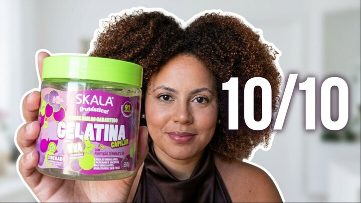 TESTEI A GELATINA DE UVA DA SKALA NO MEU CABELO CRESPO | Vale a pena?