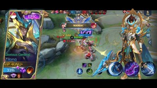 21 Kills!! Zilong Maniac Emotional Damage Mobile Legends KiNU Official mlbb