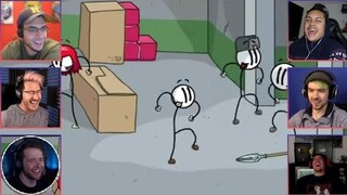 Gamers react to : Distract [Henry Stickmin Fleeing the Complex] (Re-Upload)