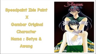 Speedpaint Ibis Paint X gambar OC ku Setya dan Awang buat cover Webtoon Canvas