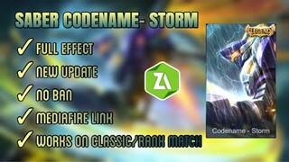 NEW SABER CODE-NAME STORM LEGEND SCRIPT SKIN | FULL EFFECT | MOBILE LEGENDS