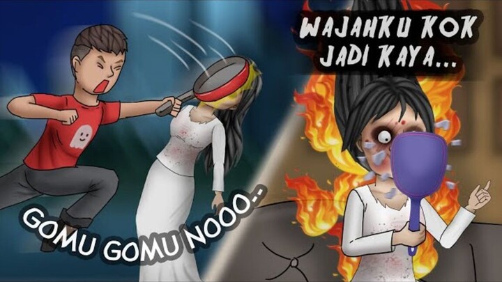Kena Tabok Panci - Kuntilanak Jadi Jelek #HORORKOMEDI  Kartun Hantu Lucu