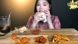 Hamburger, gà viên chiên sốt đủ vị, khoai chiên 7 #amthuc