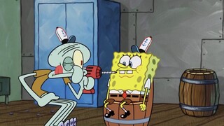 "SpongeBob SquarePants" Squidward dùng máy khoan điện giúp SpongeBob SquarePants bịt kín khe hở giữa