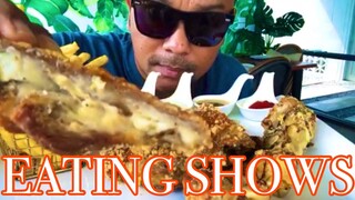 Cafe Amazon ที่สวยที่สุด(EATING SHOWS)|COCO SAMUI ASMR #กินโชว์#ขาหมู#ตำแซลม่อน