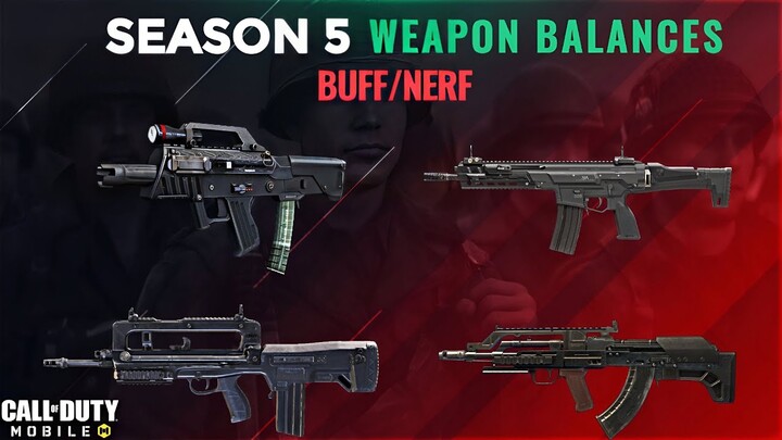 *New* Season 5 (2023) Weapon balances | Weapon buff/nerf | Call of duty mobile