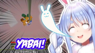 Pekora Survives an Impossible Fall in One Block【Hololive English Sub】