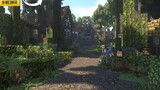 【4K Panoramic Minecraft】Panoramic video takes you to a medieval forest village