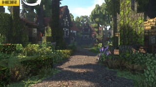 【4K Panoramic Minecraft】Panoramic video takes you to a medieval forest village