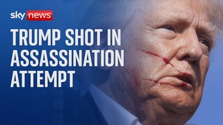 Moment Trump shot in apparent 'assassination attempt'