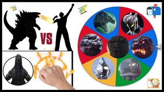 GODZILLA vs ULTRAMAN Spinning Wheel Slime Game w/ Shin Ultraman + Godzilla, Mothra