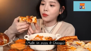 Mukbang pizza phomai #anngon